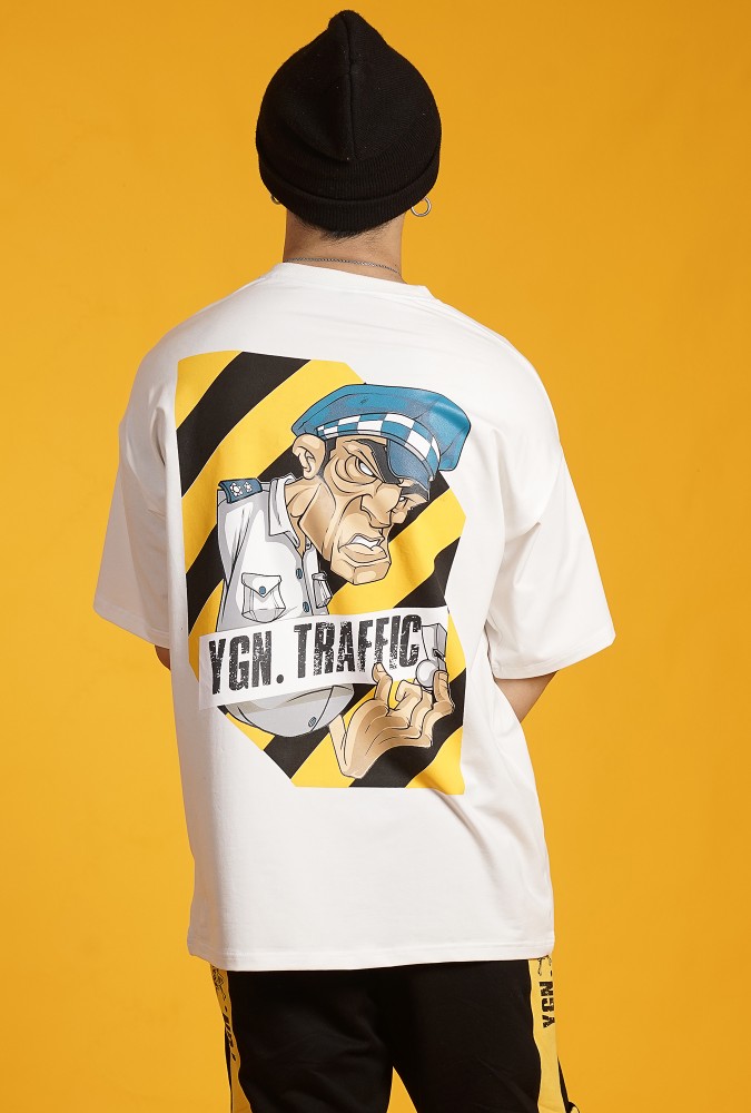 Ygn Traffic Police Oversized T-Shirt Boy (White)